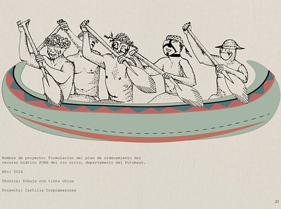 Portafolio Canoa canoa design diagram dibujo editorial editorial art illustration indigena portafolio