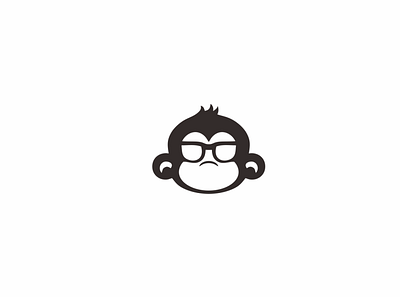 bespectacled monkey logo logo design