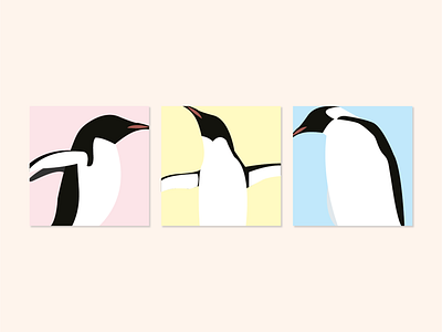 Penguins bright colors dancing day 2 design challenge graphic design illustrator penguins vector