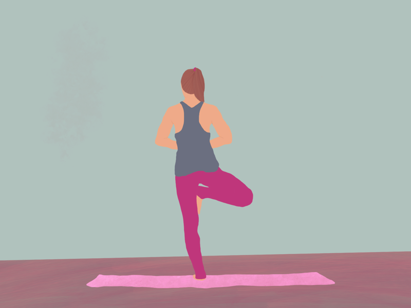 Yoga ipad painting colors tree pose day7 challenge graphic design design illustration procreate yoga