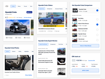 New Car UI Widgets app auto dealer branding car dealer compare concept ui ux