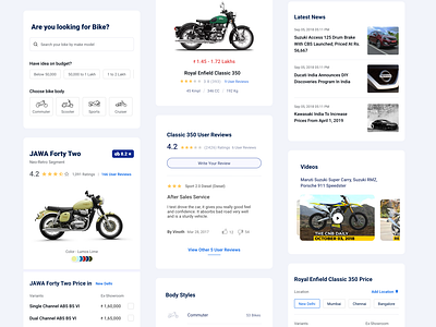 Bike Ui Widget app auto dealer branding car dealer concept ui ux