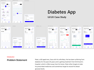 Diabetes App Case Study app branding compare concept design interaction ui ux