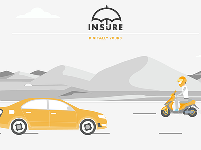 Insure - Infographic art bike car drawing illustration infographic insure