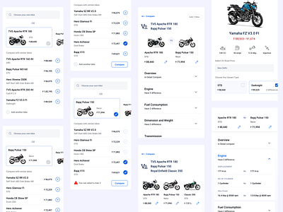 Compare Ux auto bike compare book test drive car car dealer compare concept interaction ui ux