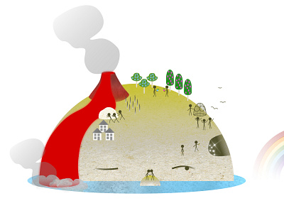 Yama Island design illustraion vector
