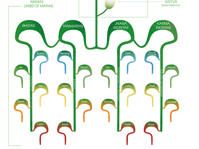 Samkhya Philosophy Chart - lower design illustration vector