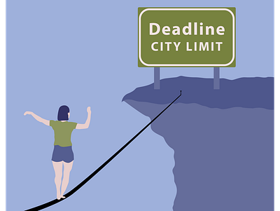 Deadline City Limit deadline design flat design illustration illustrator poster poster design procrastination simple design student work vector