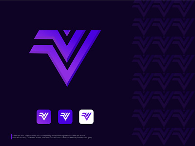 Modern V logo design