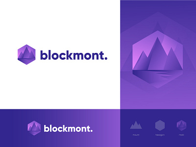 Blockmont- a blockchain connect modern logo