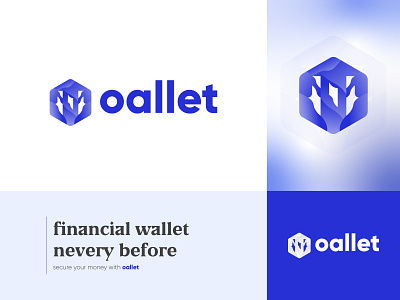 Oallet- digital money wallet modern logo