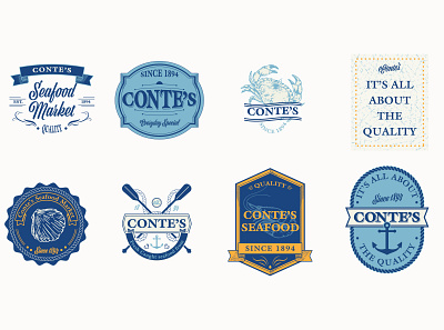 Conte's Seafood Brand Identity branding graphic design illustration