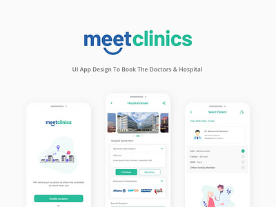 Meet Clinics UI App Design design ui ui design uiux user experience user interface ux