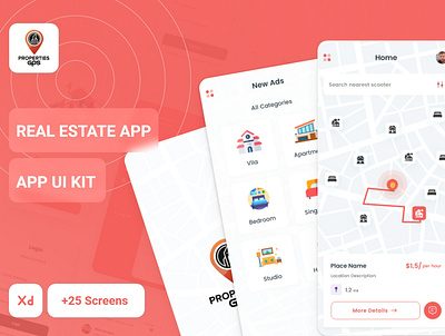 Properties GPS Real Estate App design ui ui design user experience user interface ux uxui