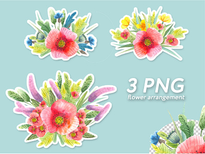 watercolor flowers for design