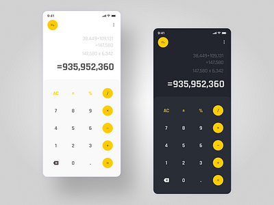 Calculator Design calculator dailyui maths numbers ui yellow