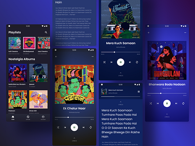 Music Player blue branding dailyui design graphic design illustration mobile ui