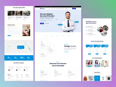 Digital Service Provider Agency / PSD Template adobe photoshop adobe xd app app design branding business card design businesscard design figma graphic design interface ui ux web website website design