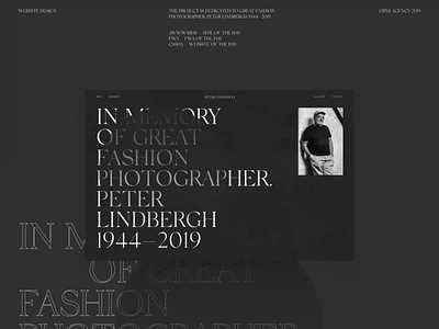 Peter Lindbergh Behance Presentation animation design fashion grid intercation minimal photo photographer swiss typography ui web