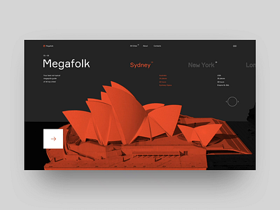 Megafolk animation animation black city design interaction megapolis minimal swiss typography ui urban website