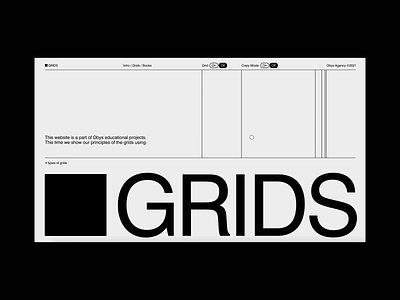 Grids animation black design education grids interaction minimal swiss typography web