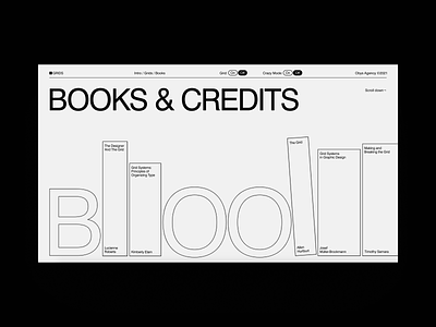 Grids — Books animation education font grid minimal storytelling swiss typography ui web
