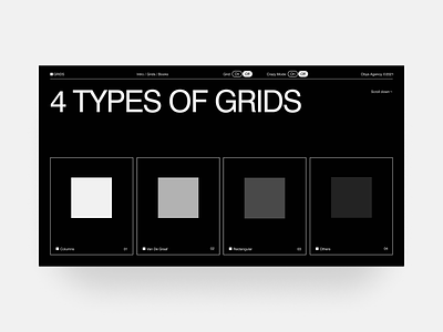 4 Types of Grids black branding design graphic design grid grids minimal swiss typography ui web
