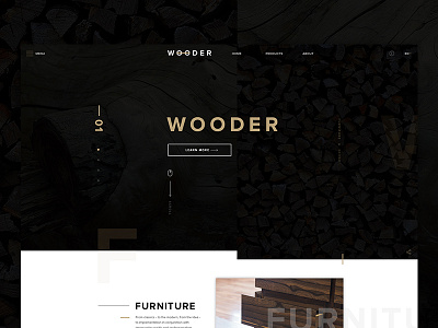WOODER - Free PSD Template black design free freebie minimal psd site template web wood