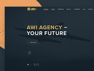 AWI Agency - Corporate Website black design gold minimal ui ux web