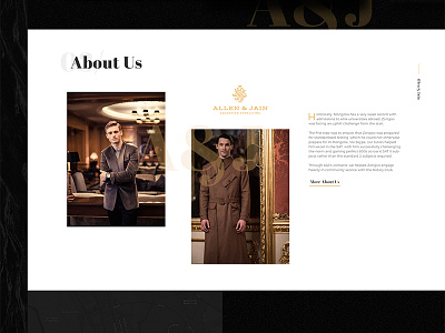 Allen & Jain black design gold minimal site ui ux web website