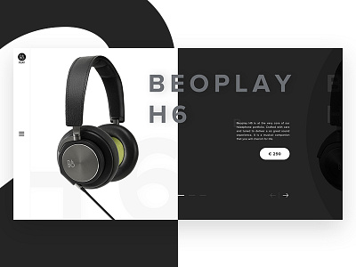 Beoplay H6 Product Card beoplay black challenge design gold marathon minimal site web website
