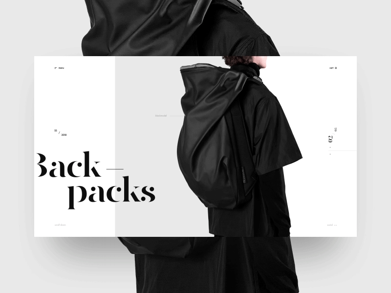 ótwear app backpacks black design fashion minimal online site store ui ux web