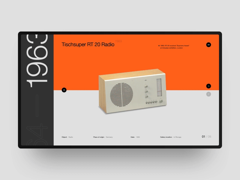 Product Page Dieter Rams animation black design dieter rams dieterrams helvetica interaction minimal swiss typography ui ux website