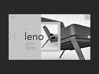 Landing page for Leno black design fashion furniture helvetica interaction minimal site swiss typography ui ux web