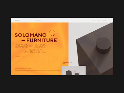 Solomano website black branding design fashion furniture app grid helvetica interaction logo minimal online orange site swiss typography ui ux web website