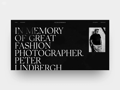 Peter Linbergh black design fashion helvetica lindbergh minimal peter photographer photography swiss typography ui web