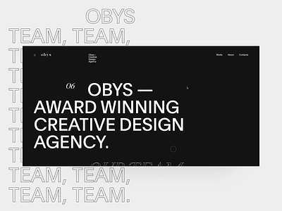 Obys About about about page aboutus animation black design interaction minimal swiss team ui web