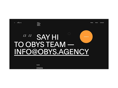 Obys Contacts black branding contact contact page contrast design fashion minimal swiss ui web website