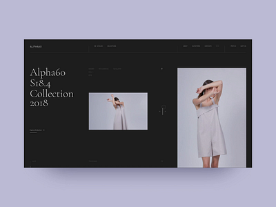 Alpha60 black design ecommerce editorial fashion minimal shop site swiss typography ui web