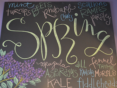 Birchwood Cafe spring chalkboard art