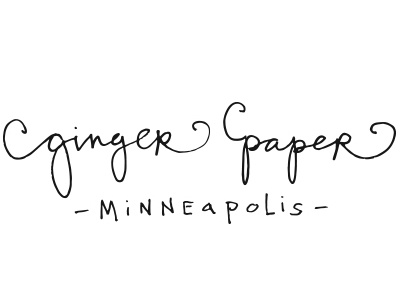 ginger paper logo branding design lettering logo script