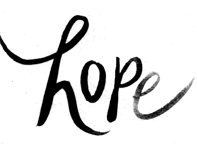 hope lettering script typography watercolor
