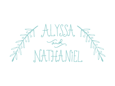 alyssa + nathaniel design illustration lettering script wedding
