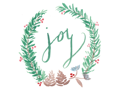 watercolor holiday joy motif