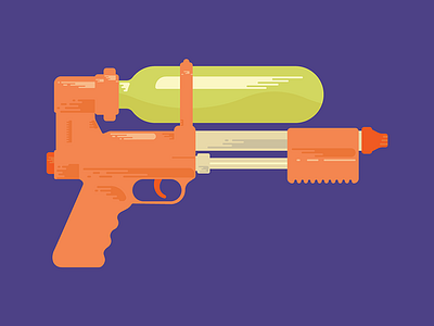 Super Soaker 90s gun illustration larami orange purple soaker squirt super toy water