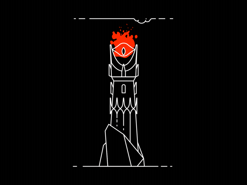 The "I" of Sauron 36daysoftype 36daysoftype i after effects animation barad dur design eye of sauron fire illustration looping lord of the rings lotr mordor motion