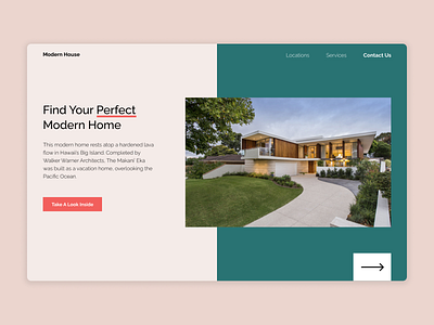 'Modern House' Website - Landing Page design landing page minimal ui ux web webdesign website