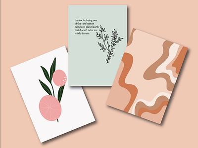 Cards + postcards abstract cards design grapefruit graphic design illustration postcards thank you card