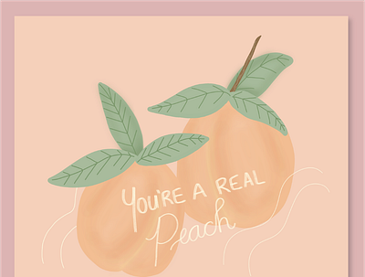 Real Peach Print canadian illustrator female artist female illustrator food art foodie illustration illustrator peach peaches print print design