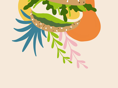 Breakfast sandwich abstract design food food illustration graphic design illustration illustrations illustrator manu
